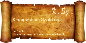 Krompecher Szabina névjegykártya